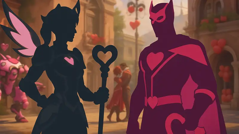 Сравнение скинов ко Дню святого Валентина в играх Overwatch и Marvel Rivals, игровая косметика