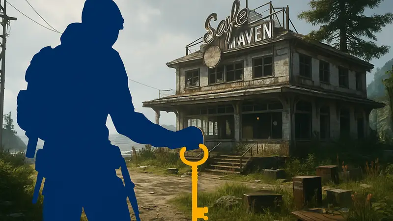 Скриншот из игры Arc Raiders, показывающий прохождение квеста «Тихая гавань» и ключ.