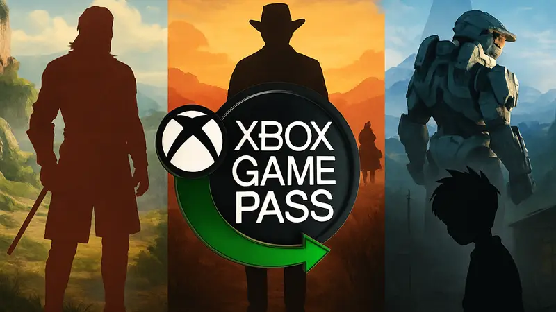 Логотип Xbox Game Pass на фоне популярных игр, намекающих на удаление.