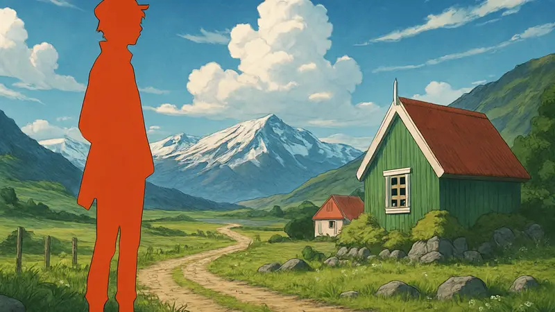 Иллюстрация к манге Hokuhokusei ni Kumo to Ike, аниме-стиль