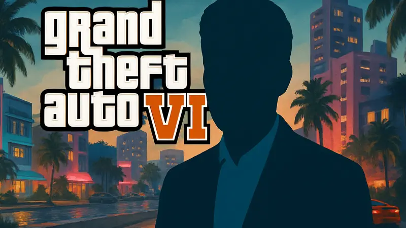 Портрет Страусса Зельника, CEO Take-Two, на фоне логотипа Grand Theft Auto VI.