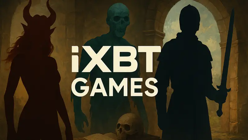 Изображение логотипа iXBT Games на фоне игровых элементов, символизирующих дайджест