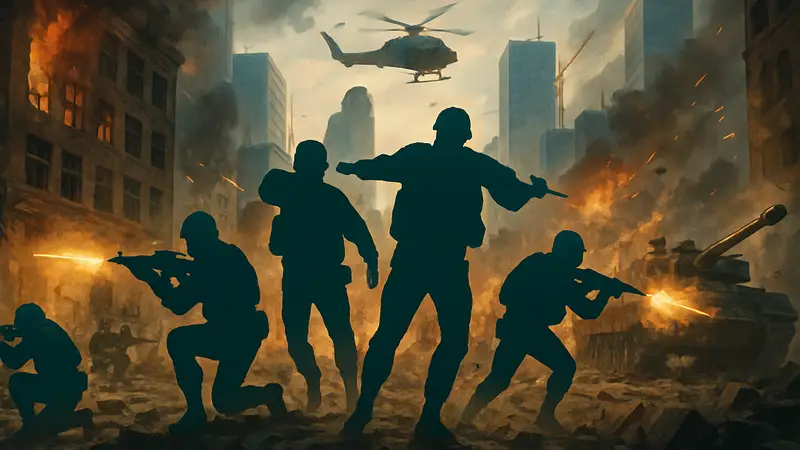Скриншот шутера с интенсивной перестрелкой, напоминающей Battlefield, показывающий экшен и командную игру.
