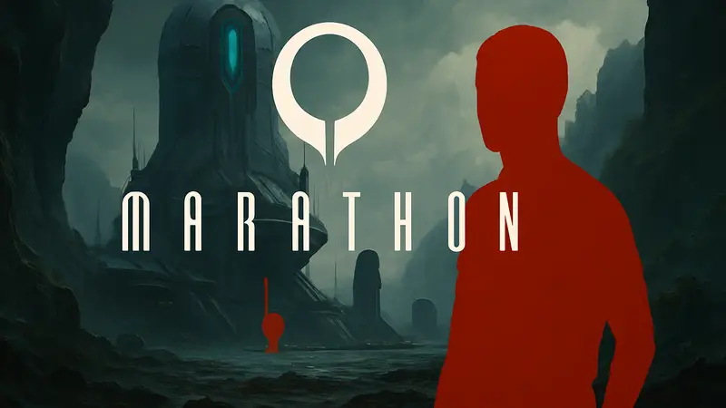 Логотип игры Marathon от Bungie, рядом с именем художника Antireal (4nt1r34l).