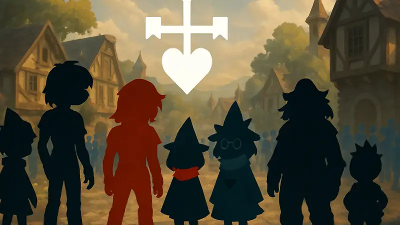 Логотип Deltarune Chapter 5 на фоне персонажей, демонстрирующий популярность игры