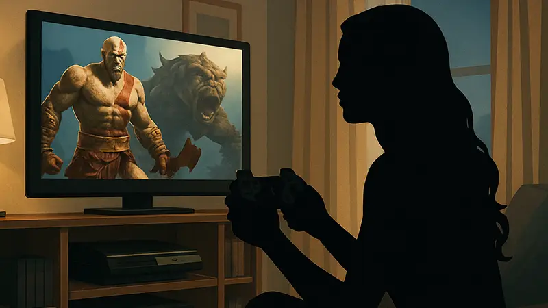 Тиффани Стрэттон, звезда WWE, играет в видеоигры на консоли PlayStation 3
