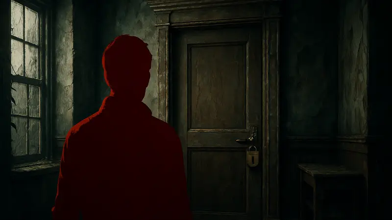 Запертая дверь кладовки в игре Resident Evil Requiem