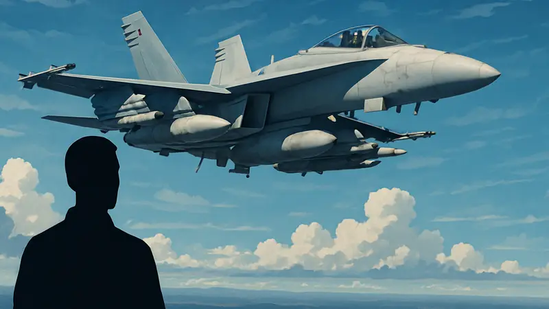 Истребитель F/A-18C Hornet в небе из игры Ace Combat 8 с боевой нагрузкой.