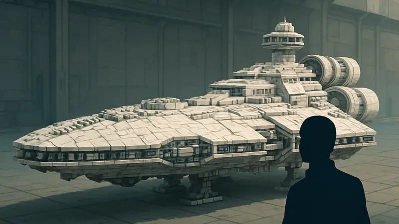 Изображение фанатской модели USS Princeton, собранной из конструктора LEGO «Тысячелетний сокол»