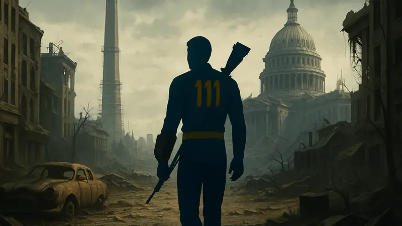 Изображение постапокалиптического Вашингтона из Fallout 3, символизирующее ремастер.