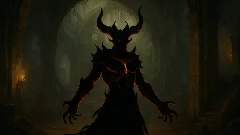 Скриншот Diablo 4, демонстрирующий персонажа в демонической форме или с элементами класса Колдуна.