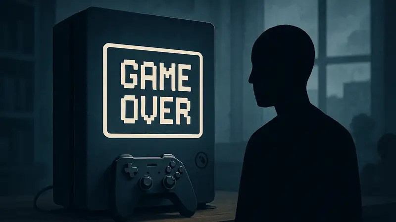 Значок «Game Over» на фоне консоли, символизирующий закрытие серверов популярных игр в 2026 году.