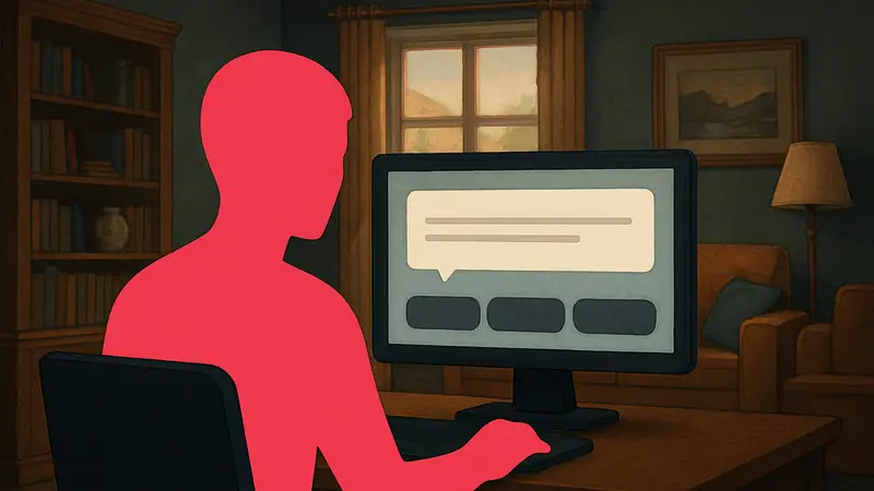 Скриншот из игры «Your AI Slop Bores Me» с текстовым полем и вариантами ответов ИИ.