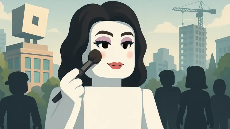 Аватар Roblox с новой функцией макияжа, демонстрирующий расширенные возможности кастомизации персонажей.