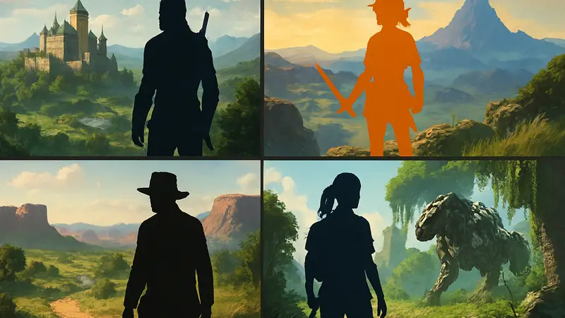 Коллаж из скриншотов популярных игр с открытым миром, рекомендуемых игроками