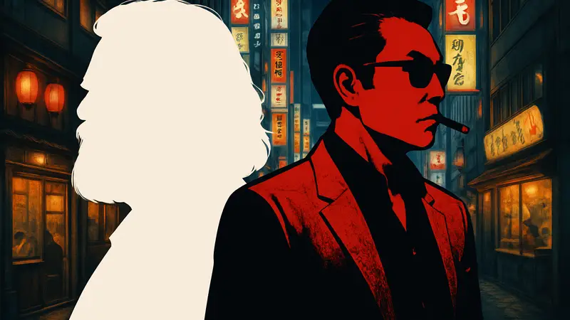 Коллаж из фотографии Джека Блэка и изображения Патриарха Гондавары из игры Yakuza, символизирующий их возможное совмещение