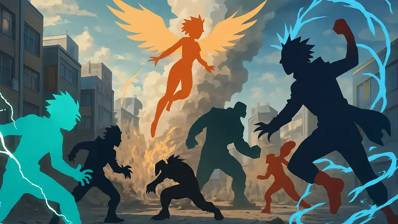 Герои и злодеи из My Hero Academia используют свои мощные причуды божественного уровня в сражении.