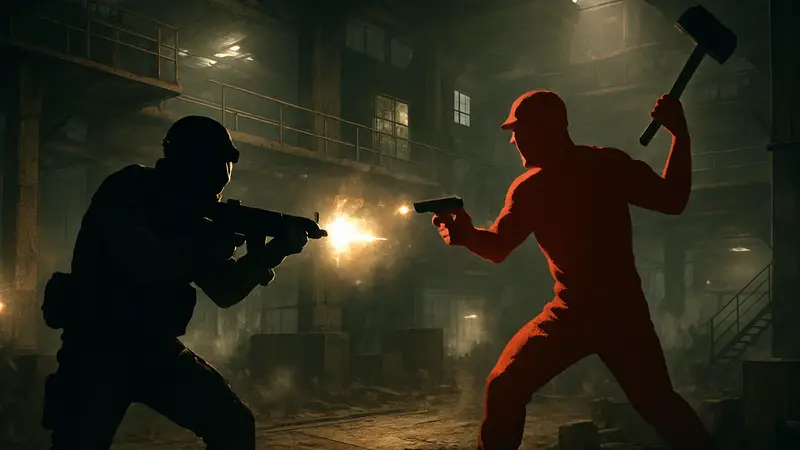 Скриншот из Escape From Tarkov, показывающий боссов Киллу и Тагиллу на карте Завод, в разгар перестрелки.