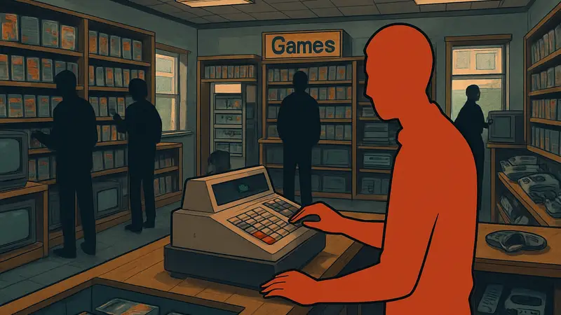 Скриншот из игры Retro Rewind, демонстрирующий управление магазином в ретро-стиле.