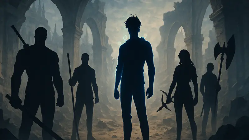 Арт из Solo Leveling с Охотниками и Сон Джин-Ву, иллюстрация к гайду по способностям