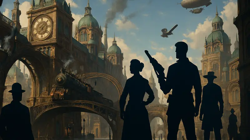 Скриншот или концепт-арт Clockwork Revolution, стимпанк-город Авалон