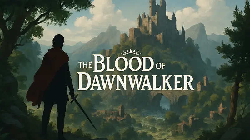 Логотип игры The Blood of Dawnwalker, изображение из фэнтези мира