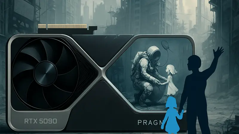 Видеокарта Nvidia GeForce RTX 5090 в эксклюзивном дизайне игры Pragmata, розыгрыш.