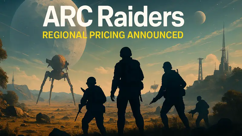 Обложка игры ARC Raiders с космическими пейзажами и солдатами, анонс региональных цен