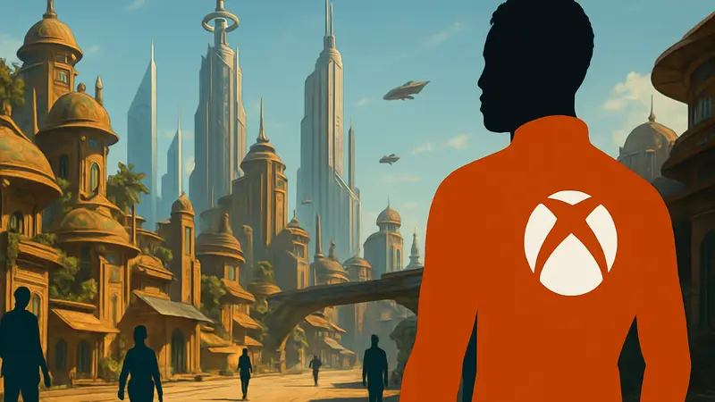 Футуристический город в африканском стиле, скриншот из новой игры Xbox Game Pass
