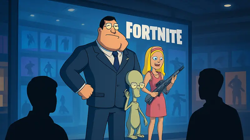 Набор «Американский папаша» в магазине предметов Fortnite с персонажами.