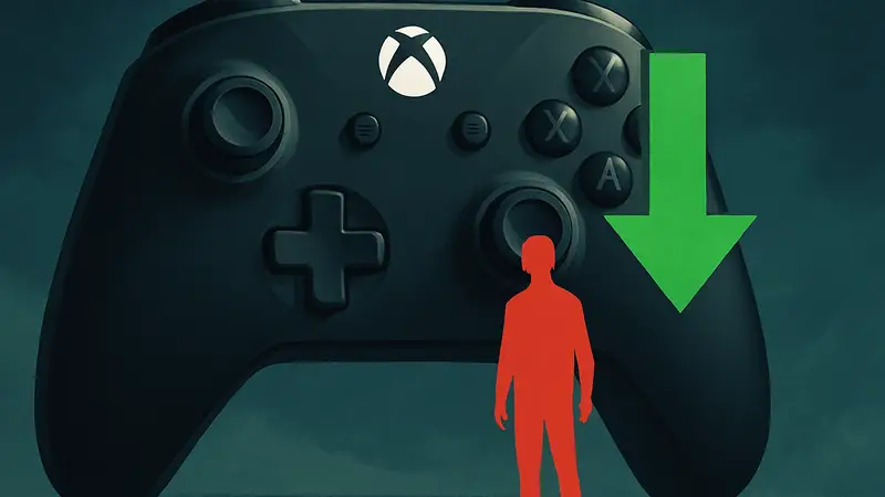 Логотип Xbox Game Pass Ultimate на фоне игрового контроллера, символизирующий снижение цены.