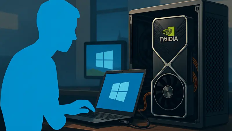 Видеокарта NVIDIA работает на компьютере с Windows on Arm с драйверами RTX Spark.