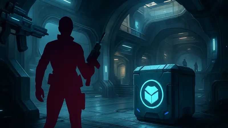 Скриншот или арт из игры Marathon от Bungie, демонстрирующий футуристическое оружие, экипировку или локации. Возможно, значок лута.