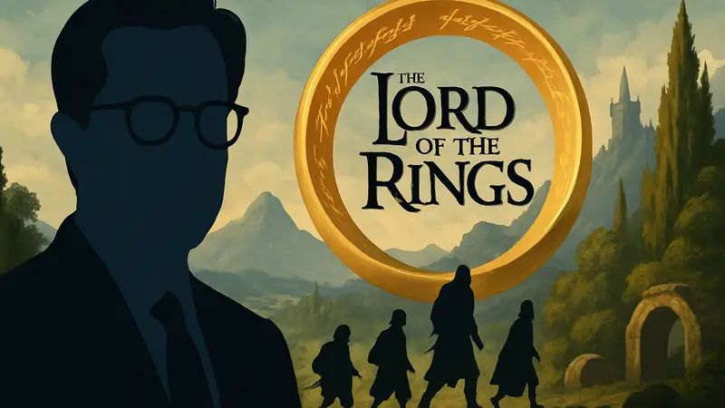 Стивен Кольбер и логотип «Властелина колец». Новая глава в киновселенной Средиземья.