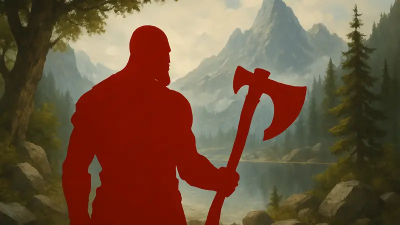 Кратос из God of War с топором Левиафаном, символизирующий его роль в серии