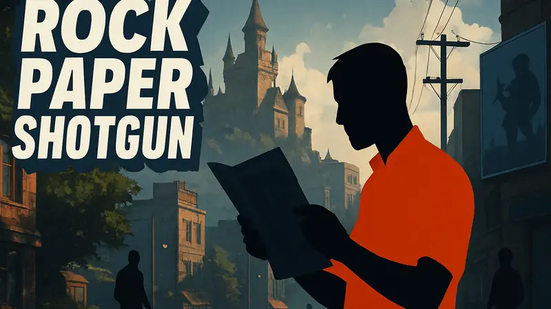 Логотип Rock Paper Shotgun с заголовком The Sunday Papers