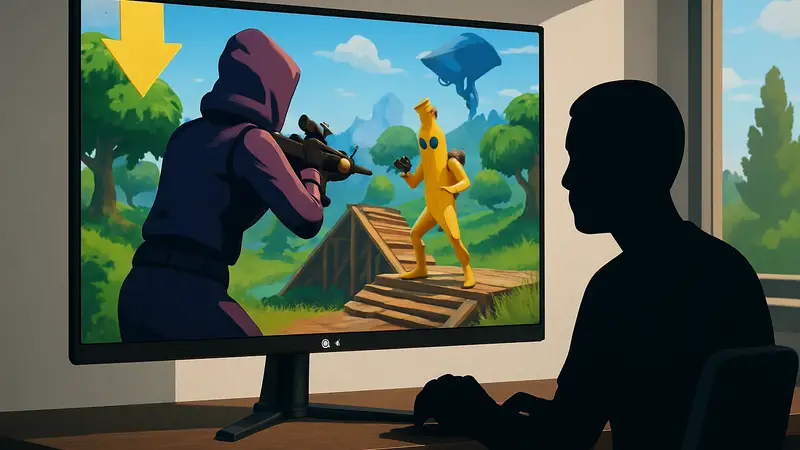 27-дюймовый игровой монитор LG OLED со скидкой, показывающий кадры из CS2 или Fortnite