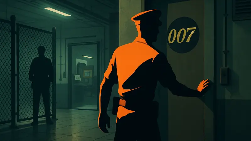 Скриншот из 007 First Light, где Джеймс Бонд в униформе охранника проникает в запретную зону.