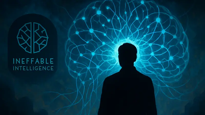 Логотип Ineffable Intelligence или Дэвид Сильвер на фоне абстрактного изображения ИИ.