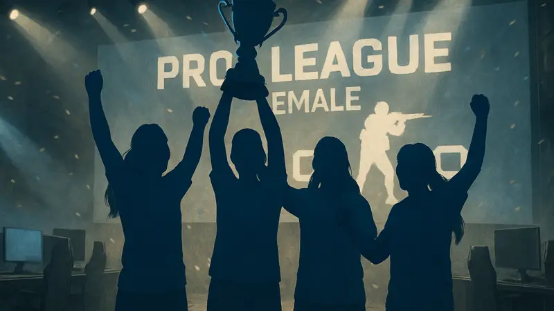 Команда Pigeons празднует победу в киберспортивном турнире JB Pro League Female Season 1 по CS2