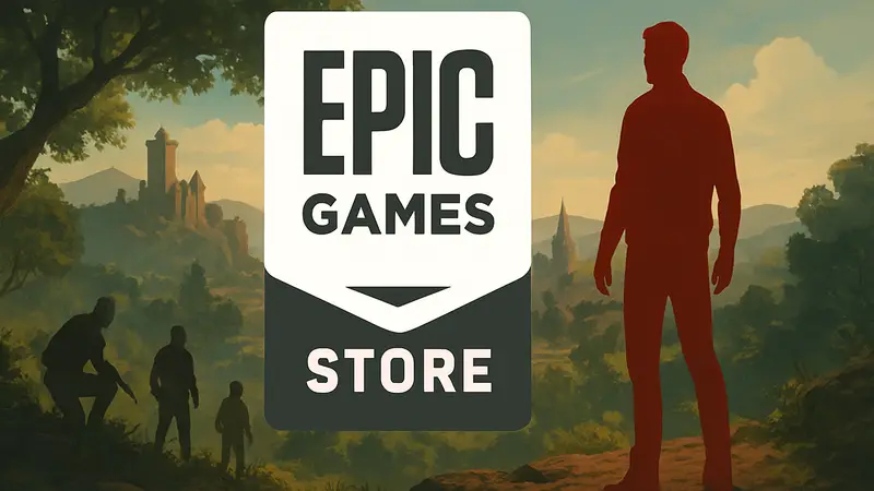Логотип Epic Games Store с надписью 'Бесплатная игра'