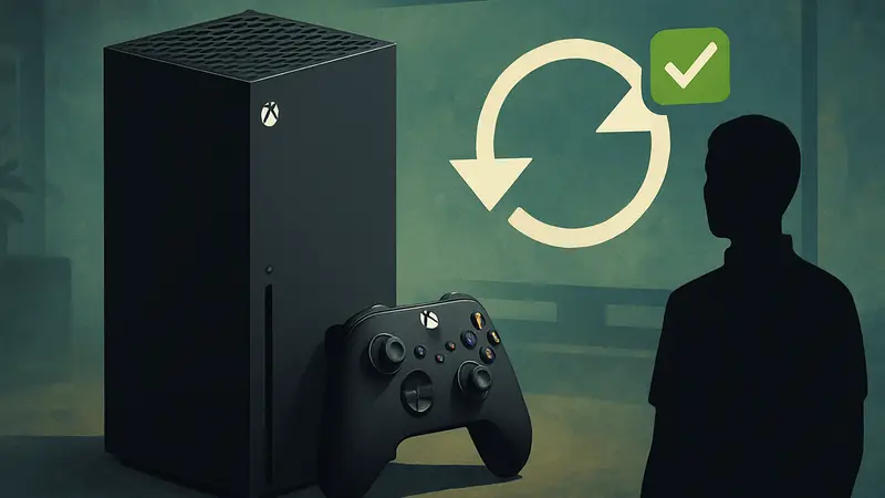 Игровая консоль Xbox Series X с контроллером, символизирующая выход новых обновлений.