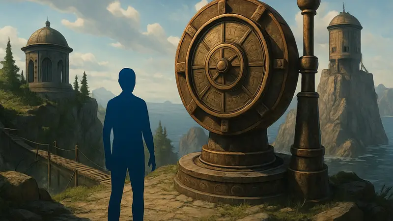 Кадр из игры Myst или Riven, символизирующий головоломки и приключения, ремейк Myst на PS5
