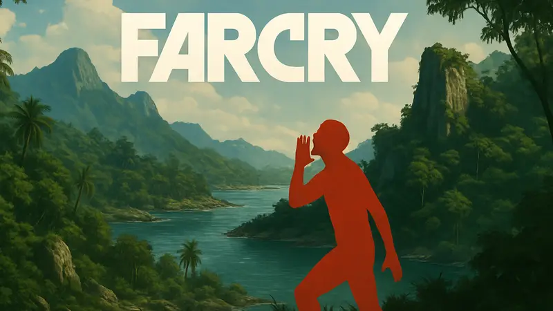 Логотип игры Far Cry, ироничное название, крик в дали