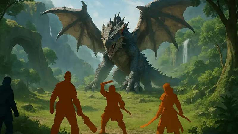 Скриншот геймплея Monster Hunter Outlanders, мобильная игра