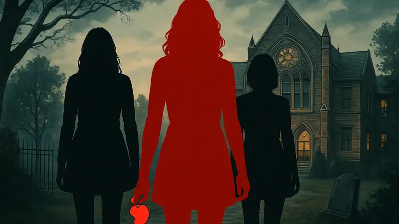 Постер фильма Forbidden Fruits с элементами «Колдовства», «Дрянных девчонок» и «Смертельного влечения».