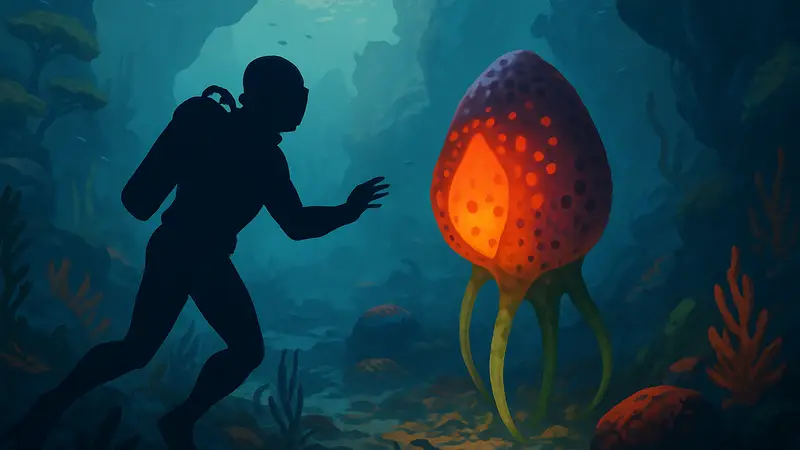 Игрок находит Lucifer Rotsac в подводном мире Subnautica 2