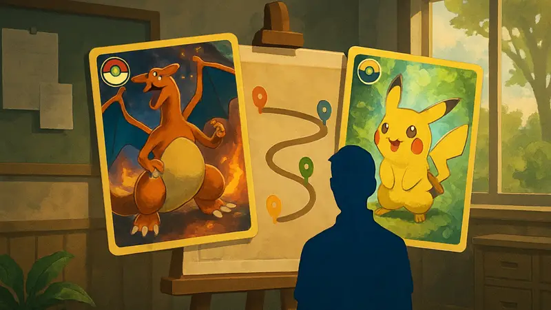 Изображение карт и персонажей из игры Pokemon TCG Pocket, анонс дорожной карты.