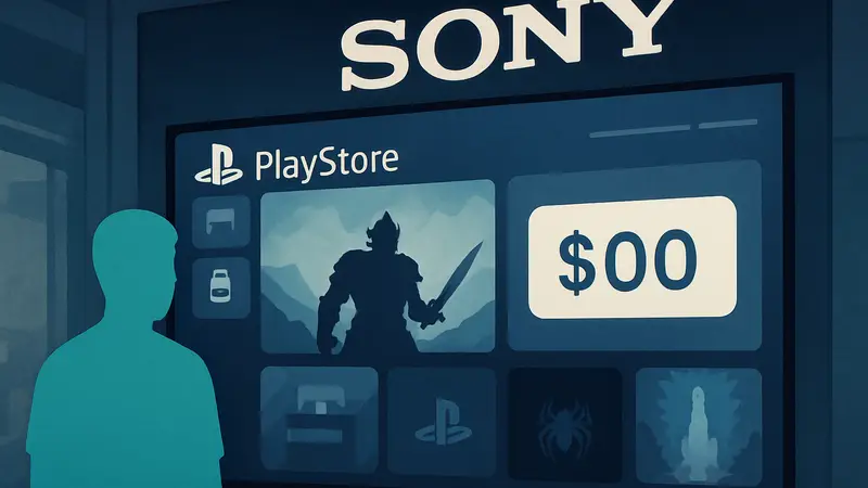 Интерфейс PlayStation Store с ценой игры до релиза, логотип Sony