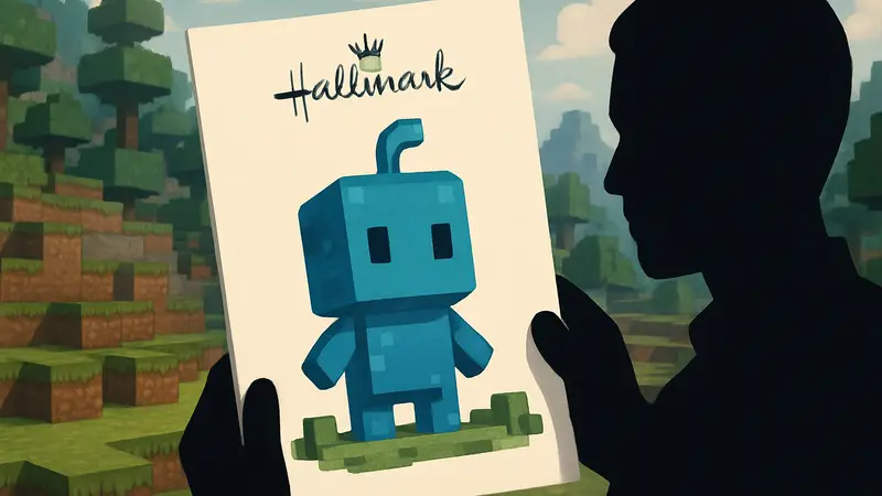 Изображение возможного нового моба Блуба из Minecraft на продукции Hallmark